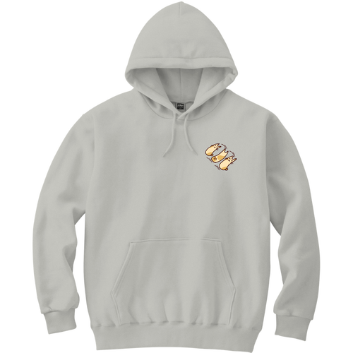 首のない猫(クリーム)のもだもだ｜シンプルなワンポイントで日常使いに 軽量プルパーカー (長袖プリント)