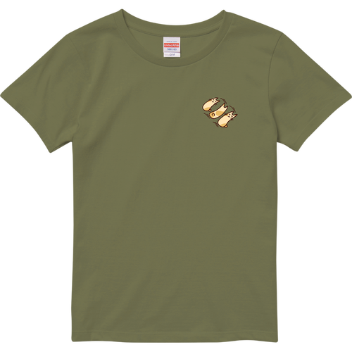 首のない猫(クリーム)のもだもだ｜シンプルなワンポイントで日常使いに ハイクオリティーTシャツ（ガールズ）