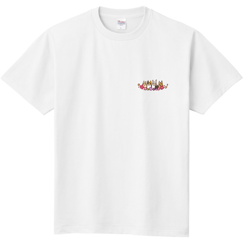 首のない猫(ファミリー)のもだもだ｜シンプルなワンポイントで日常使いに 定番Ｔシャツ