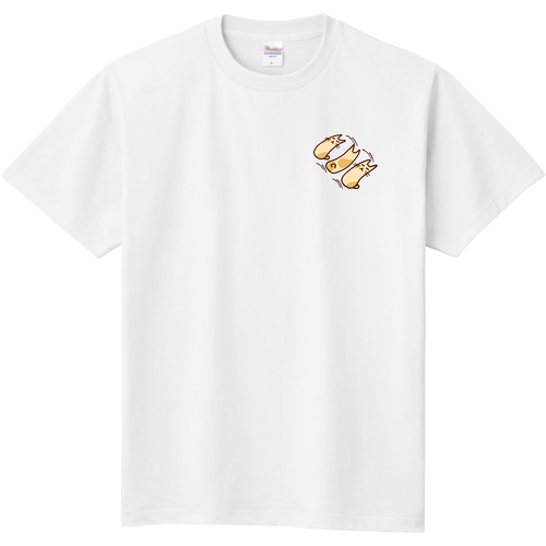 首のない猫(クリーム)のもだもだ｜シンプルなワンポイントで日常使いに 定番Ｔシャツ