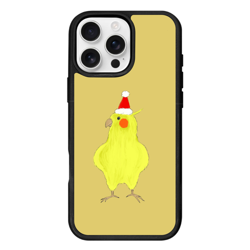 オカメインコのクリスマス iPhone16ProMax プリントパネルラバーケース