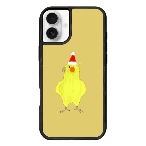 オカメインコのクリスマス iPhone16Plus プリントパネルラバーケース
