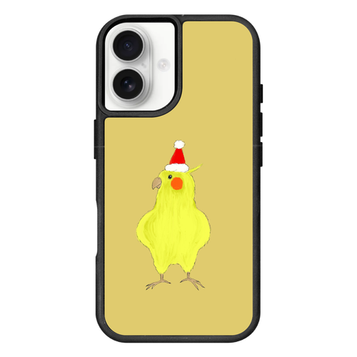 オカメインコのクリスマス iPhone16 プリントパネルラバーケース