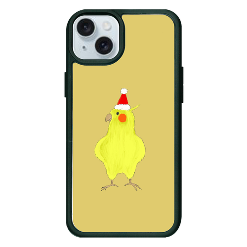 オカメインコのクリスマス iPhone15plus プリントパネルラバーケース