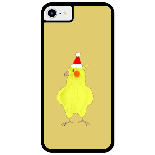 オカメインコのクリスマス iPhoneSE2/SE3 プリントパネルラバーケース