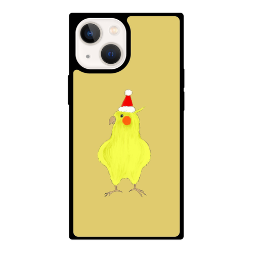 オカメインコのクリスマス iPhone 13 mini 背面強化ガラス(スクエア)