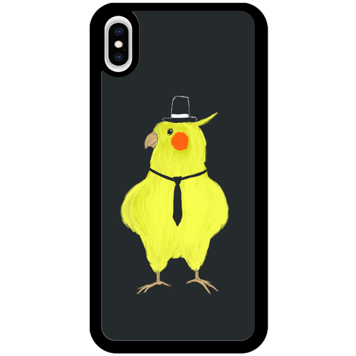 スパイみたいなオカメインコ iPhoneXsMAX_プリントパネルラバーケース