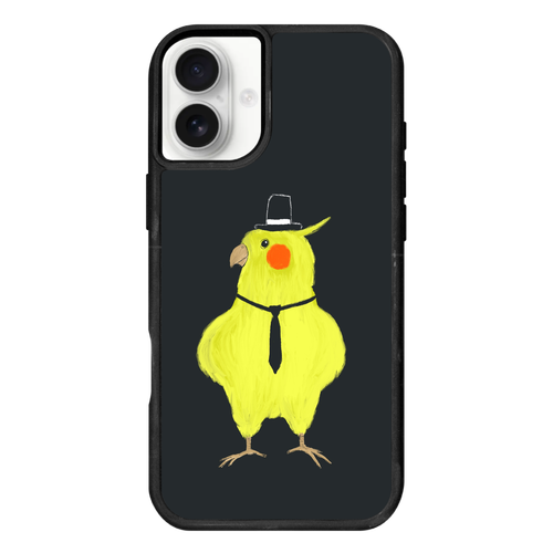 スパイみたいなオカメインコ iPhone16Plus プリントパネルラバーケース