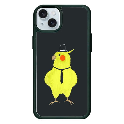 スパイみたいなオカメインコ iPhone15plus プリントパネルラバーケース