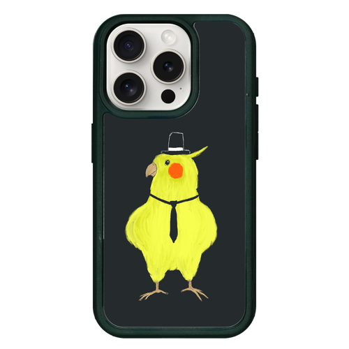 スパイみたいなオカメインコ iPhone15Pro プリントパネルラバーケース