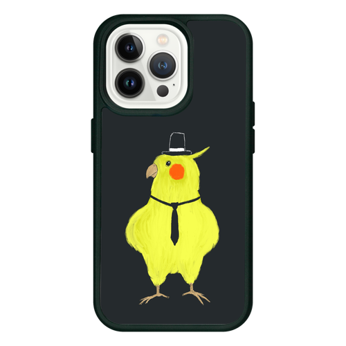 スパイみたいなオカメインコ iPhone14pro クリアパネルラバーケース