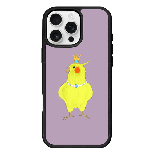 お姫様みたいなオカメインコ iPhone16ProMax プリントパネルラバーケース