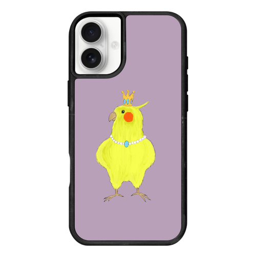 お姫様みたいなオカメインコ iPhone16Plus プリントパネルラバーケース