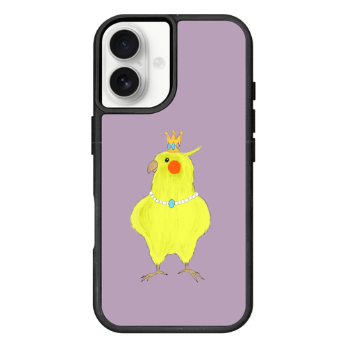 お姫様みたいなオカメインコ iPhone16 プリントパネルラバーケース