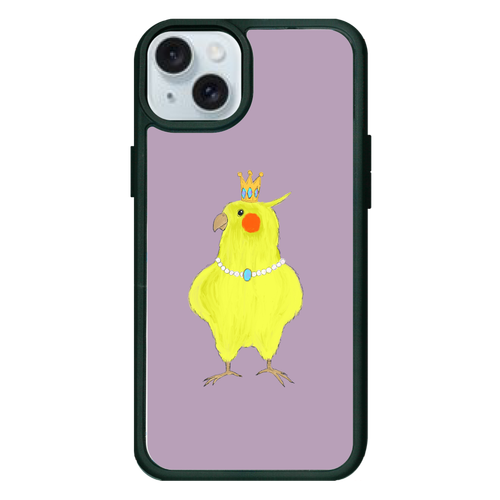 お姫様みたいなオカメインコ iPhone15plus プリントパネルラバーケース