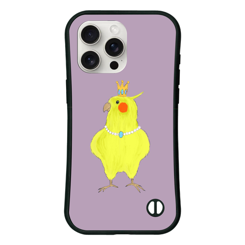 お姫様みたいなオカメインコ iPhone15 ProMax 耐衝撃吸収グリップケース