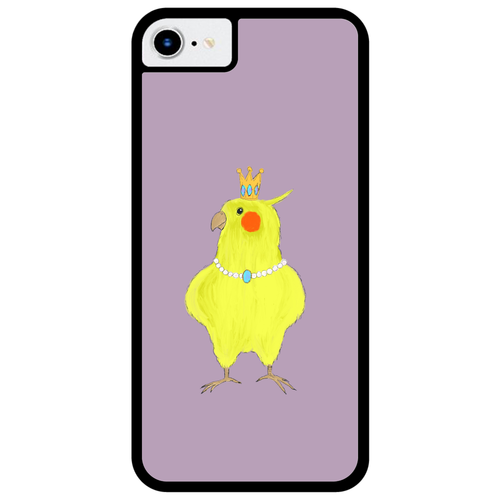 お姫様みたいなオカメインコ iPhoneSE2/SE3 プリントパネルラバーケース