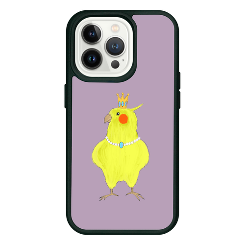 お姫様みたいなオカメインコ iPhone14pro クリアパネルラバーケース