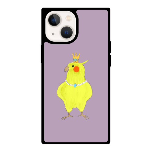 お姫様みたいなオカメインコ iPhone 13 mini 背面強化ガラス(スクエア)