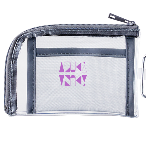 【2025】AZUKIロゴ ポーチ(ロゴ紫) メッシュポケットクリアミニポーチ