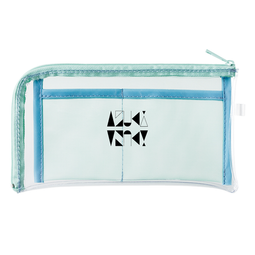 【2025】AZUKIロゴ ポーチ(ロゴ黒) メッシュポケットクリアロングポーチ