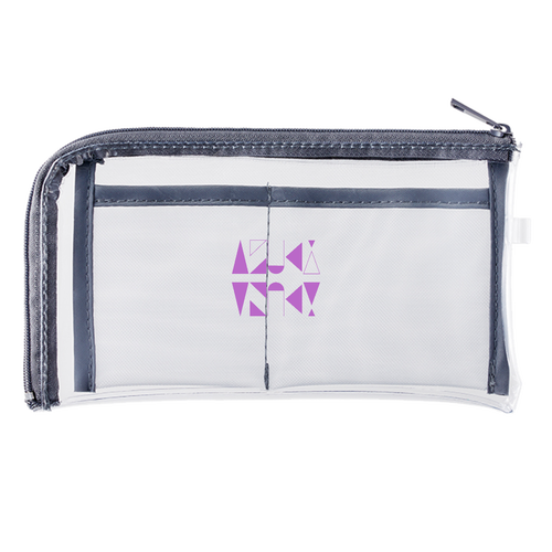 【2025】AZUKIロゴ ポーチ(ロゴ紫) メッシュポケットクリアロングポーチ