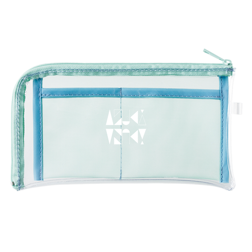 【2025】AZUKIロゴ ポーチ(ロゴ白) メッシュポケットクリアロングポーチ