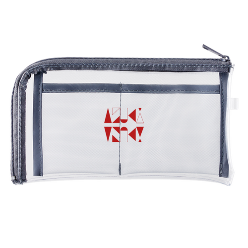 【2025】AZUKIロゴ ポーチ(ロゴ赤) メッシュポケットクリアロングポーチ