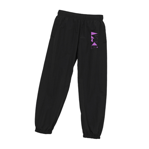 【2025】AZUKIロゴ パンツ(ロゴ紫) コットンライクナイロントレーニングパンツ（一重）