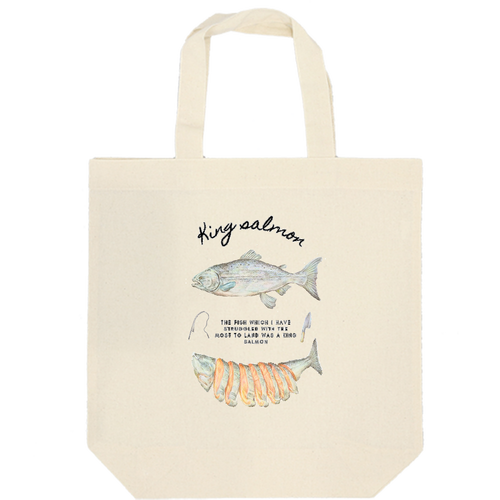 キング サーモン 厚手コットンマチ付トート(M)