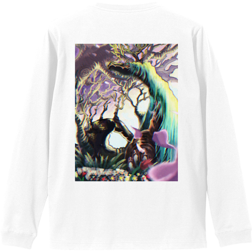 緑樹竜　春を待ち侘びる リブ付 ロングスリーブＴシャツ