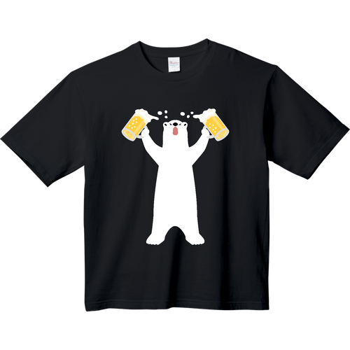 生ビール NO BEER NO BEAR（文字無し） ヘビーウェイト ビッグシルエットTシャツ
