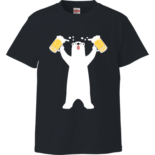 生ビール NO BEER NO BEAR（文字無し） ハイクオリティーTシャツ