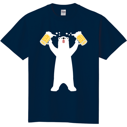 生ビール NO BEER NO BEAR（文字無し） 定番Ｔシャツ