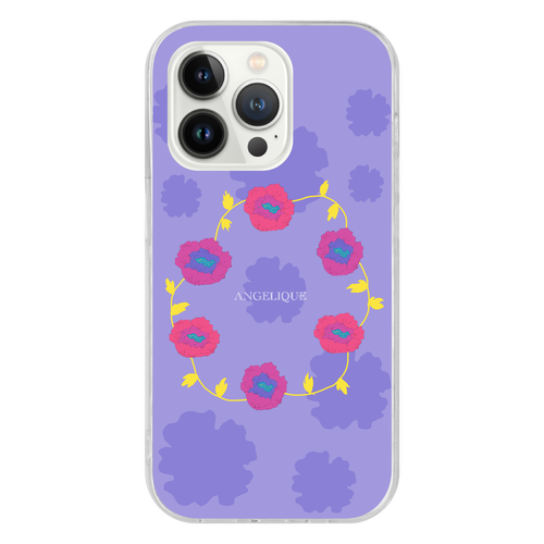 ポピー　パープル iPhone14 Pro TPUｹｰｽ