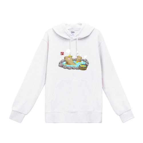 カピバラ温泉 スタンダードWフードプルパーカー