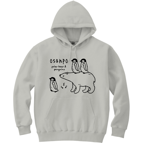 お散歩pat01（ペンギンのヒナ・しろくま） 軽量プルパーカー (長袖プリント)