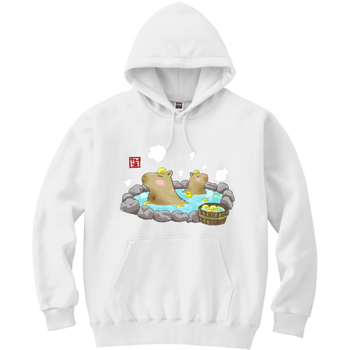 カピバラ温泉 軽量プルパーカー (長袖プリント)