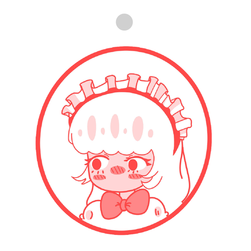 メイドちゃん ダイカットアクリルキーホルダー(6×6cm)