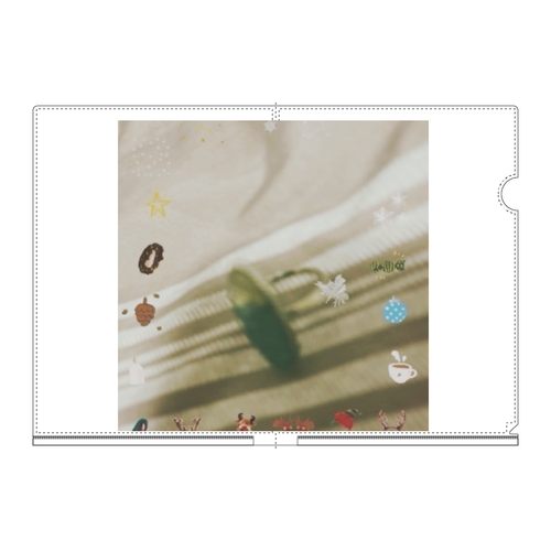 キラキラでクリスマス風の写真風加工イラスト A4フルグラフィッククリアファイル