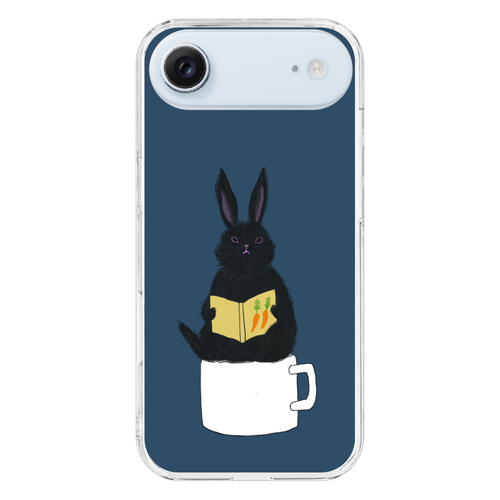 黒うさぎの読書 iPhone17 Air (透明)(ハードケース)