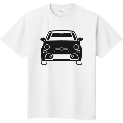 イタリア車風Tシャツ中黒(正面)Part2 定番Ｔシャツ