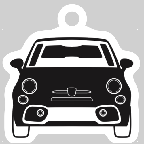 イタリア車風ダイカット型中黒キーホルダー(正面)Part2 ダイカットアクリルキーホルダー(4×4cm)