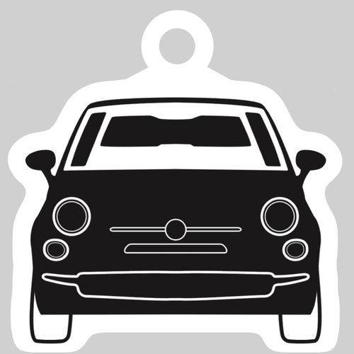 イタリア車風ダイカット型中黒キーホルダー(正面)Part1 ダイカットアクリルキーホルダー(4×4cm)