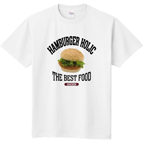 チキンハンバーガー（ビンテージ風） 定番Ｔシャツ