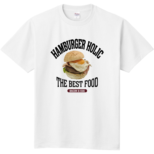 ベーコン＆エッグバーガー（ビンテージ風） 定番Ｔシャツ