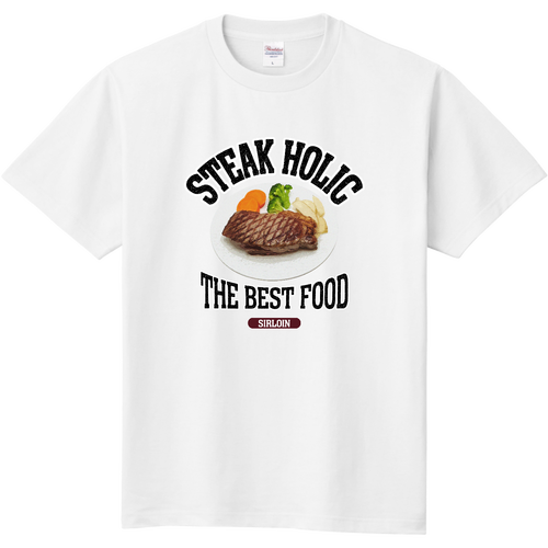 サーロインステーキ（ビンテージ風） 定番Ｔシャツ
