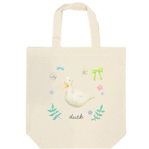 アヒル 厚手コットンマチ付トート(M)