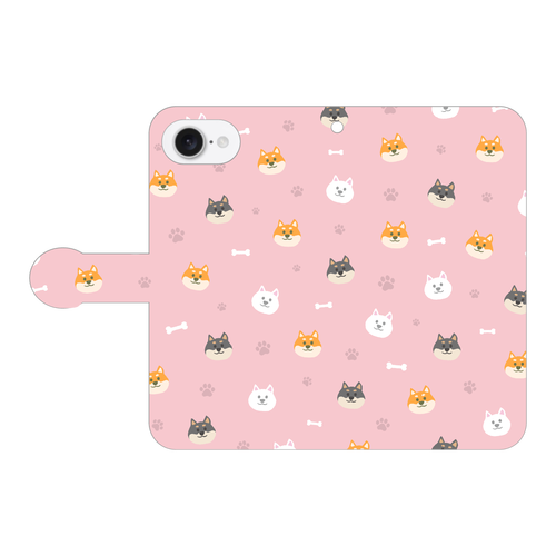 柴犬いっぱい iPhone16e 手帳型スマホケース