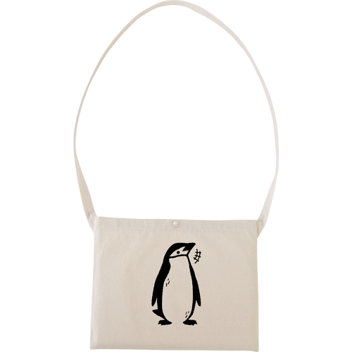 ヒゲペンギンくん キャンバスサコッシュ(フルカラー転写プリント)